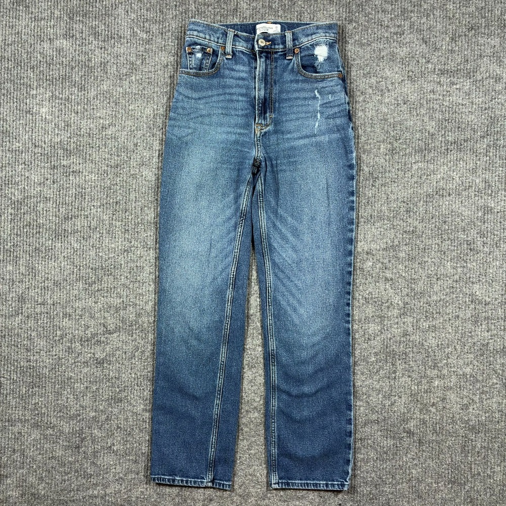 Abercrombie Fitch 90s Straight Ultra High Rise Jeans Womens Size 26/2R Denim